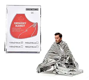 PSYCHE Emergency Mylar Thermal Blanket (130cm x 210cm) - Waterproof & Windproof Foil Blanket for Outdoor, Survival, Camping, Hiking
