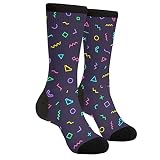 Retro 80s Or 90s Memphis Geometric Hip Hop Socks Crew Socks Funny Crazy Novelty Socks for Men Women