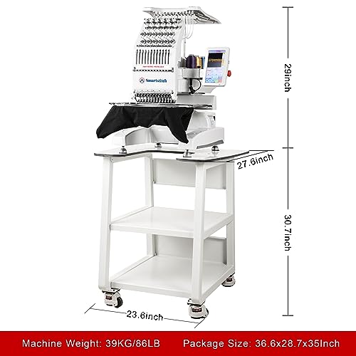 image for Smartstitch S-1201 Compact Embroidery Machine with 12 Needles, 1200SPM
