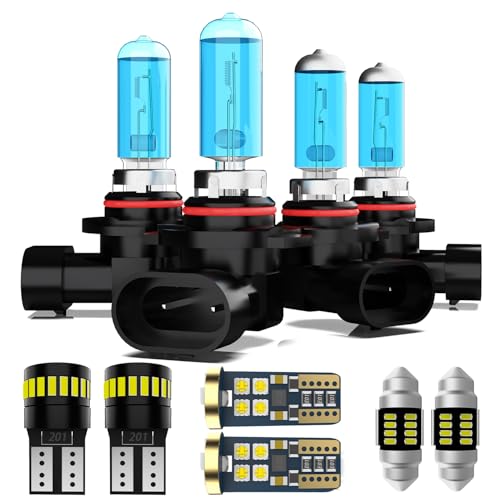 Image of Headlight Bulbs Interior Light Kit Fit For Toyota Corolla 2004-2013, High Low Beam Light Bulb Combo + Interior Bulbs Package + License Plate Lights, Pack of 10