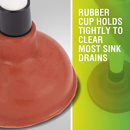 Image of LDR 512 3210A Toilet Sink and Drain, Plastic Handle Rubber Cup Removes Clogs for Bathrooms, Kitchens, Baths, Showers, Powerful Commercial and Residential, Flat Plunger