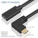 Poyiccot USB C Extension Cable 1ft, USB C Right Angle Extension Cable Short, PD 3.1 90 Degree Type C Extender Cord with 3A Fast Charing for Laptop PC Mobile Phone