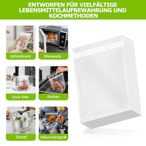 Bonsenkitchen Vakuumierbeutel 15x25cm, 100 Beutel Profi-Folienbeutel – Ansicht 2