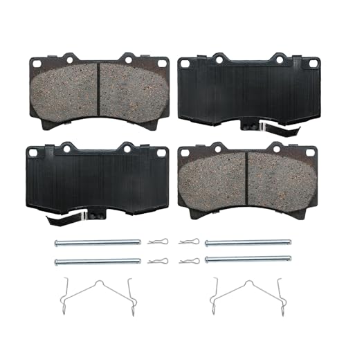Image of Detroit Axle - Front Brake Pads for 2006-2010 Hummer H3, 2009-2010 Hummer H3T, Ceramic Brake Pads w /Hardware 2007 2008 Replacement