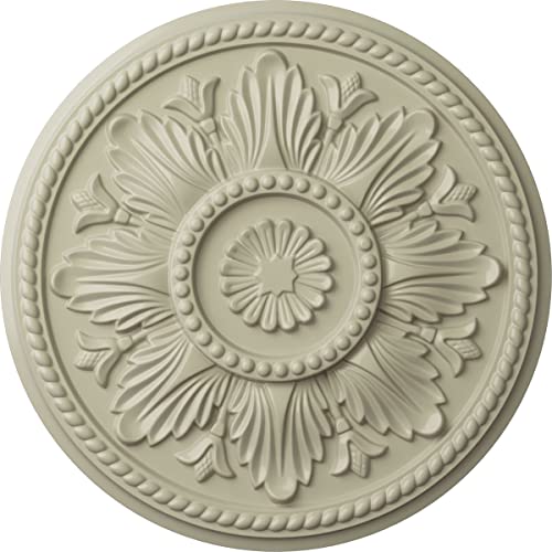Image of Ekena Millwork CM18EDCYF Edinburgh Ceiling Medallion fits Canopies up to 5 1 /4, Clear Yellow