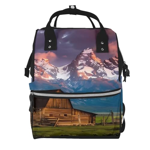 Sac à langer imprimé parc national : grand sac à dos multifonction noir