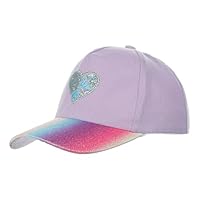 Glitzern Baseball Cap Kinder Mädchen, Süße Baseballkappe mit Herz-Stickerei, UV-Schutz Snapback Trucker Cap Verstellbare Schirmmütze Sport Sonnenhut für Outdoor Sport Freizeit Schule 3-8 Jahre