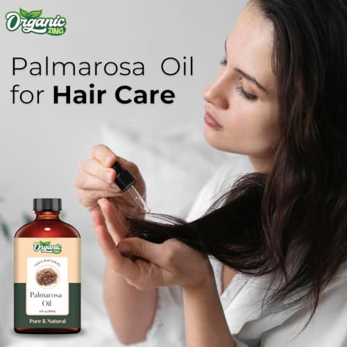 Image of Organic Zing Palmarosa (Cymbopogon Martinii) Oil | Pure & Natural Essential Oil for Aroma, Diffusers, Skincare & Hair care - 118ml /3.99fl oz