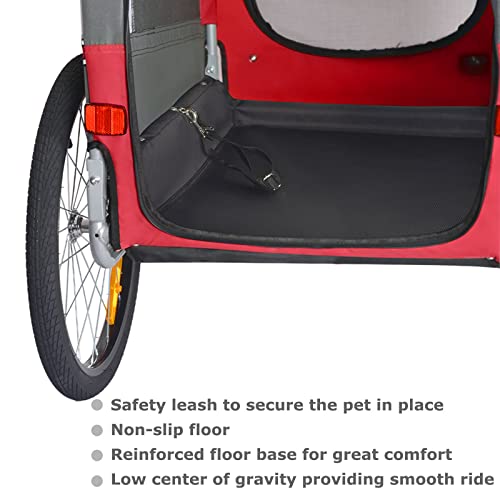 Tiggo VS Pets M Hundeanhänger Fahrradanhänger für Hunde Hundefahrradanhänger 80201 (ROT)