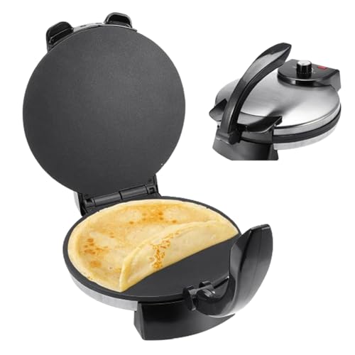 Tortillera Eléctrica De 1200 W, Prensa Para Tortillas De 10 Pulgadas, Con Mango Extraíble, Revestimiento Antiadherente, Fácil De Limpiar, Para Hacer Panqueques, Queso a La Parrilla, Tortillas Y Más