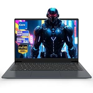 Portátil de 14.1 pulgadas, procesador Core i7 (hasta 2.7 GHz), laptop estudiante 8 GB DDR3 256 GB SSD, FHD IPS portátil PC portátil WiFi 5 BT4.2 USB3.0 x 3 puertos Ethernet, 1 HDMI, 1 ranura