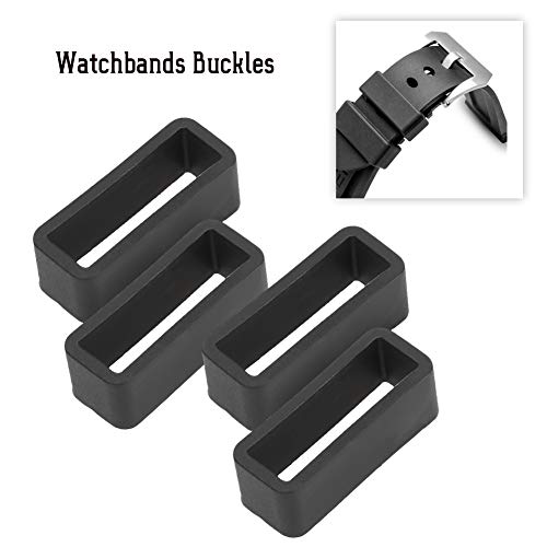 Brrnoo 4 Pcs Replacement Silicone Watch Strap Safety Buckle Accessory for Watch (22 mm) - Image 3