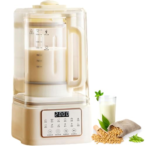Máquina Para Hacer Leche de Soja de 1500 Ml, Máquina Para Hacer Leche de Nueces Automática 6 en 1 con Inicio Retardado, Limpieza Automática, Mantenimiento de la Temperatura
