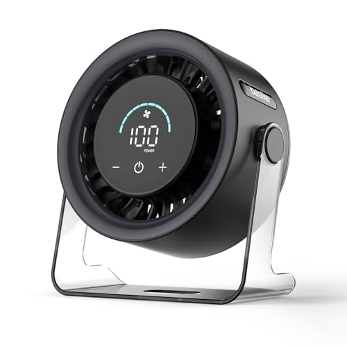 Basike Ventilador de Mesa USB, 3 Velocidades Super Silencioso, Portátil Ideal para Escritório, Computador, Quarto, Estudos e Viagens Ventilador Pequeno com Base Antiderrapante (Preto)
