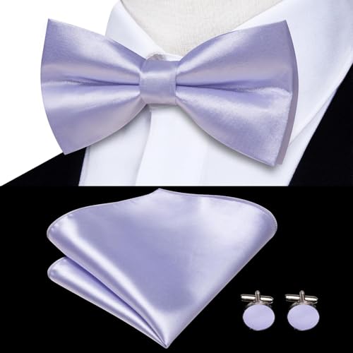 Image of Hi-Tie Men Suspender Bowtie Set Suspenders Pre-tied Bow Tie Pocket Square Cufflinks Adjustable Y Shape 6 Clips Braces Tuxedo
