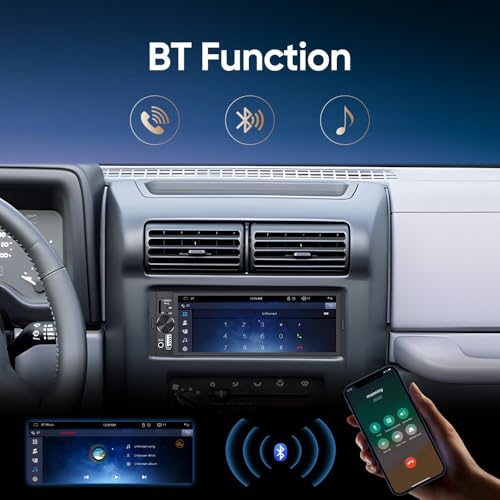 Single Din Car Stereo Radio Upgrade with CarPlay & Android Auto/6.36 Inch HD Touch Screen/Bluetooth/USB Type-C/SWC/EQ/FM Radio/External Mic by MININAVI - Used condition - Image 4