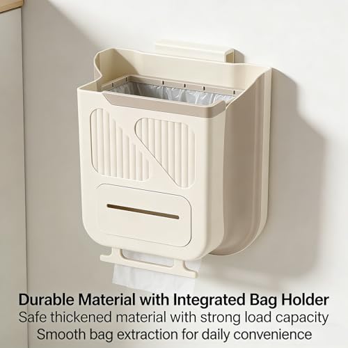 Papelera plegable colgante para puerta de gabinete 10L miniatura 5