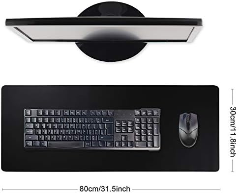 HIHUHEN Gaming Mouse Mat Desk Office Mouse Pad Large Size 800x300x3mm Comfortable Mousepad with Smooth Cloth Surface, Improved Precision and Speed (80x30 Black)