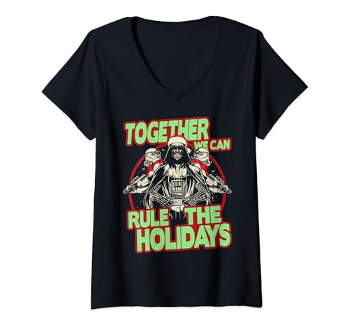 T-shirt Noël Star Wars femme col V idéal pour le repas du réveillon