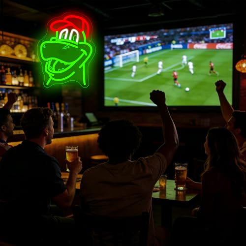 Image of Football Neon Sign for Wall Decor Soccer Team Logo LED Light for Man Cave