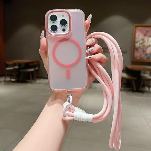 Étui pour iPhone 14 Pro Max antichoc à ventouse magnétique et lanière