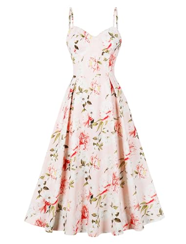Floral Bustier Corset Dress Midi Long Dress Low Cut Dress Open Back Summer Dress with Pockets Backless Corset Sundress Floral Y2K Dress Wedding Guest Dresses Casual Milkmaid Dress Pink Flower M