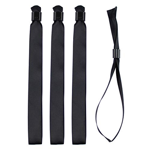 Lot de 20 Bracelets Noir en Tissu - Bracelets d'Identification et Sécurité pour Evènements - Fermeture Plastique Unidirectionnelle Inviolable