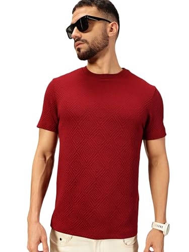 T-shirt pour homme en polyester élasthanne extensible et anti-plis