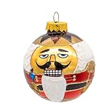 Kurt Adler Nutcracker Design Glass Ball Ornament, 65mm, Set of 4