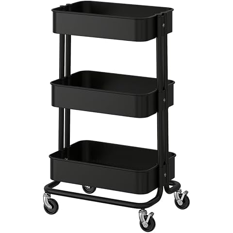 RASKOG Black Steel Kitchen Storage Cart Cover