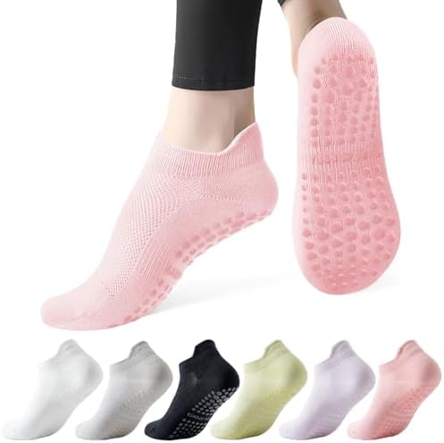 6 Pares Calcetines Pilates Antideslizantes,Mujer Transpirables Yo...
