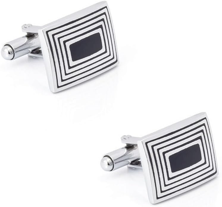 Rectangular Navy Drip Oil Vintage Metal Cufflinks For Men French Cufflinks