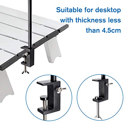 Image of Folding Lantern Stand Pole Portable Lamp Stand Hook Collapasible Light Stand Holder for Camping Fishing Picnic BBQ Outdoor Activities (Black)