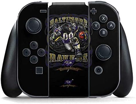 Skinit Decal Gaming Skin Compatible with Nintendo Switch (2017-2021) Joy-Con Controller - Officially Licensed NFL Baltimore Ravens Zone Block Design
