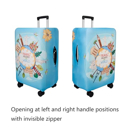 Image of WUJIAONIAO Travel Luggage Cover Baggage Suitcase Cover Protector Skins 18-32 Inch, ocean, S (for 18--20 inch luggage), Fashion