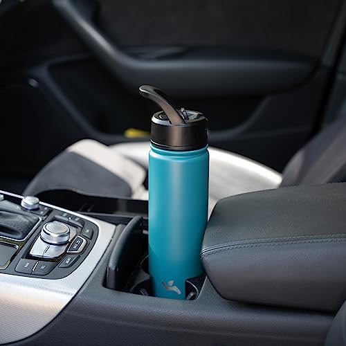 Konokyo Insulated Water Bottle 24oz Stainless Steel Sport Bottles with 3 Lids,Light Blue