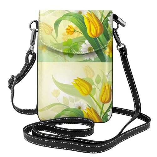 Pochette téléphone portable tulipes jaunes pour vos balades et sorties légères