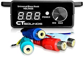 CT Sounds Universal Bass Knob - Digital Voltmeter, Blue LED Display, Remote Gain Control, Power Switch, Durable, Pushable ON/Off for Amp
