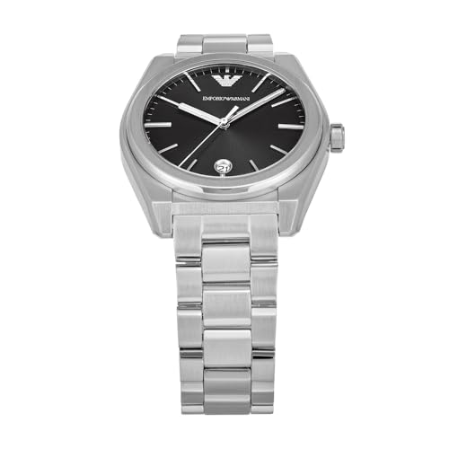 Emporio Armani Watch for Men, Quarz-Dreizeigerwerk und 41mm Gehäusegröße mit Edelstahlarmband – Ansicht 4