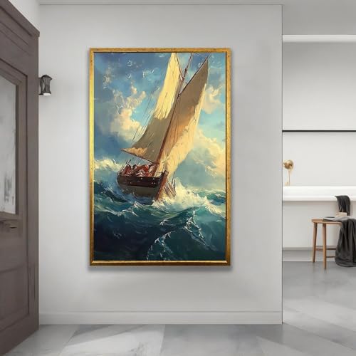 Peinture de paysage marin pour mur vide salon et affiche devoiler