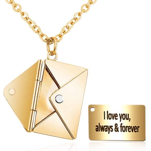 Personalized Envelope Necklace with Message for Women