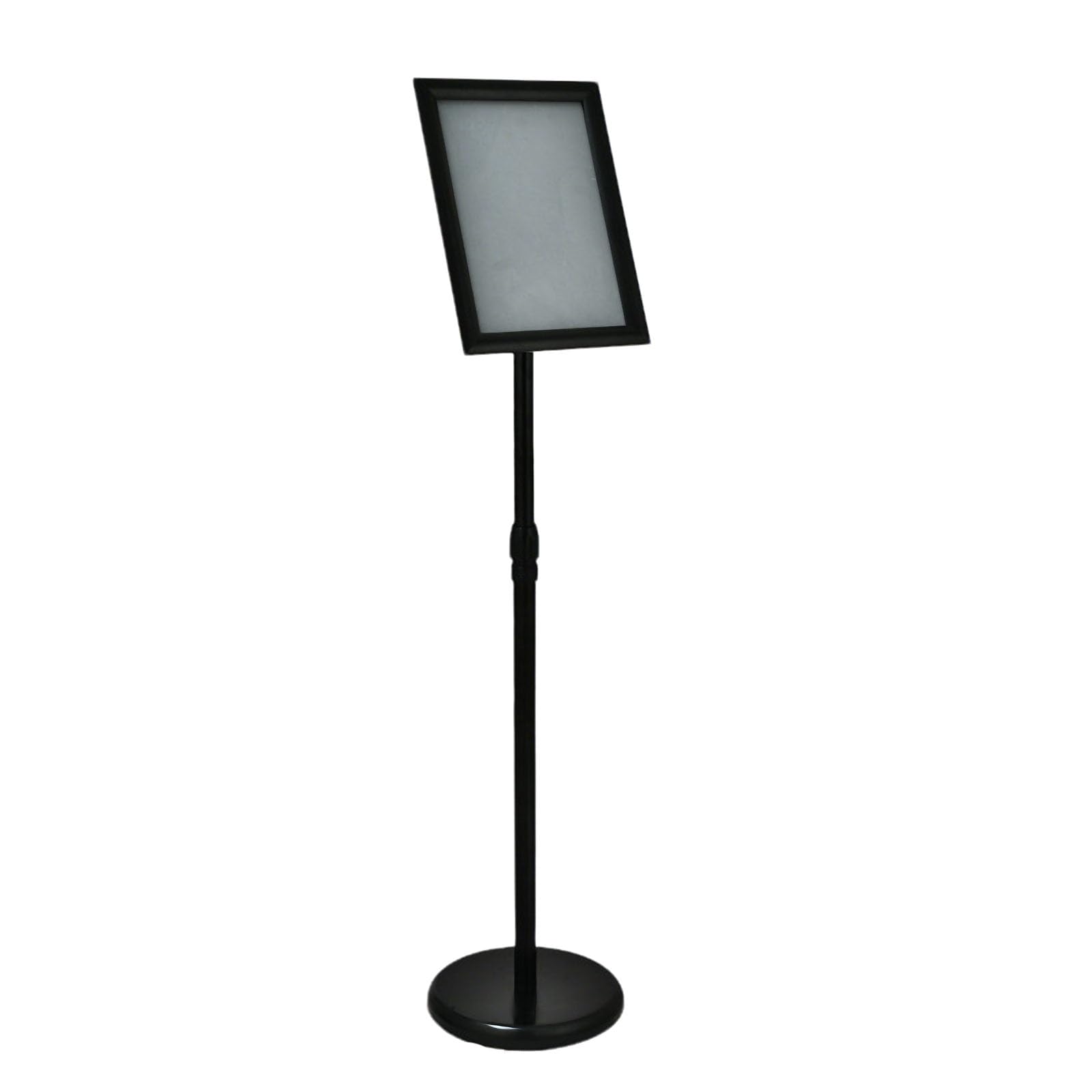 Verstellbarer, robuster Sockel-Schilderhalter, bodenstehender Schilderrahmen für A3-Menü-Werbedisplay A4 Black Right-angle style