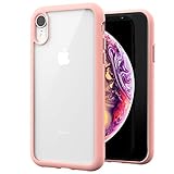 ZUSLAB Tough Fusion for Apple iPhone XR Case 2018 with Transparent Hard PC Clear Back Cover + Soft Silicone Rubber Bumper with Air Space, Anti-Scratch Shockproof Hybrid Protective Case - Matte Pink