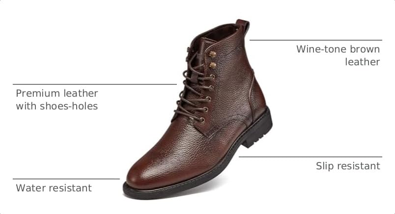 Image of Arkbird Men's Motocycle Combat Boots, Comfortable Stylish Lace Up Fashion Casual Boot For Men