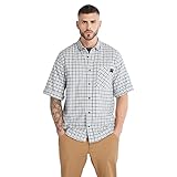 Timberland PRO Men's Woodfort Short-Sleeve Lightweight Flannel Flex Shirt, Skyway YD, Medium