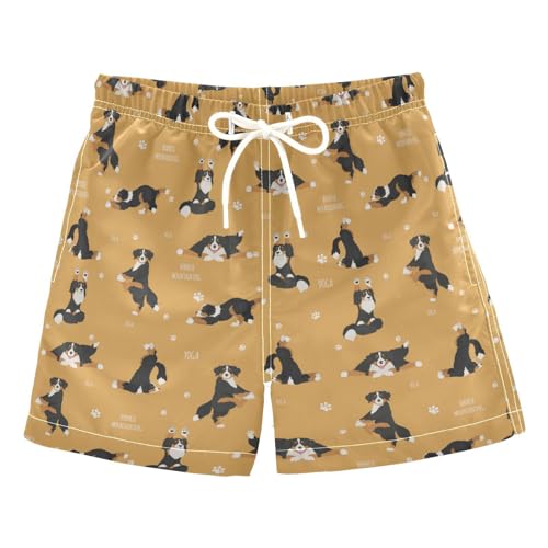 Wusikd Bernese Mountain Dog Boys Swim Trunks Summer Drawstring Toddler Yoga Dogs Poses Swim Board Shorts Boys Bathing Suit Beach Vacation S - Main Image