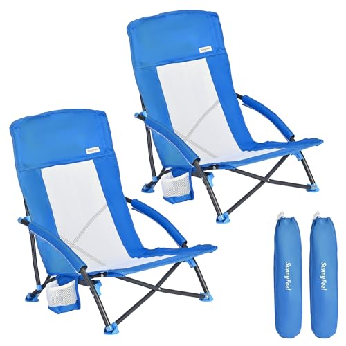 SUNNYFEEL Folding Low Camping Chair 2 Pack