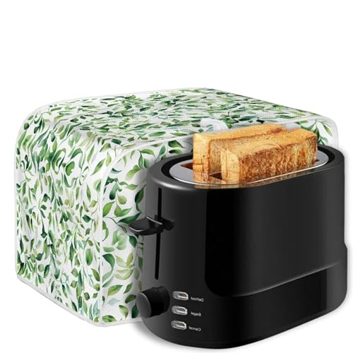 Image of Toaster Cover Kitchen Bakeware Protector Fits for Most Standard 4 Slice Toasters, Keep Toaster Free From Dust Stain Fingerprints Oven Dustproof Cover, Leaf Green