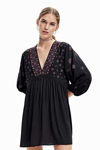 Desigual Damen Vest_creta 2000 Dress, Schwarz, S EU