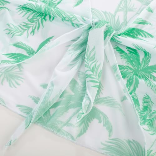 Image of GRACE KARIN Girls Bathing Suit Adjustable Taniki Swimsuit Tie Front 4 Piece Bikini Set with Kimono Cover Up 6-14